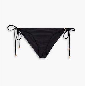 VIX Paula Hermanny Woman’s Black Long Tie Low Rise Bikini Briefs Large NWT 106$